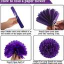 Crenics Purple 40th Birthday Decorations for Women - Back in 1986 Backdrop, Banner, Swirls, Centerpieces, Sash, Paper Pom Poms, Cake Topper and Balloons for 40 Birthday Party Supplies