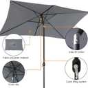 Blissun Rectangular Patio Umbrella, Table Market Umbrella with Tilt and Crank, Outdoor Umbrella for Garden, Deck, Backyard, Pool and Beach
