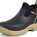 Kalkal Men's Rubber Boots, Waterproof Ankle Rain Boots, Insulated Working Booties with Comfortable Sports Sole, Outdoor Mud Boots for Yard Chore (9)