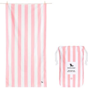 Dock & Bay Beach Towel - Quick Dry, Sand Free - Compact, Lightweight - 100% Recycled - Includes Bag - Cabana Light - Malibu Pink - Large (160x90cm, 63x35)