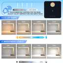Aluminum LED Desk Lamp with Charging Station, Large 15W Table Lamp with Type-C Ports & 4 Color Temperature Modes(3000K-6000K), Dimmable Desk Light for Home Office,Bedroom (Includes Adapter)