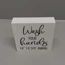 LVQHI Wash Your Hands Ya Filthy Animal Sign Bathroom Decor, Funny Small Bathroom Decor For Shelves, Rustic Sign Decoration For Toilet Restroom Tabletop Desk