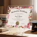 Novabright 1 Set 2026 8.5x11 Floral Acrylic Frame Pressed Flower Wall Mount Floating Picture Frame A4 Photo Double Panel for Graduation Certificate Degree Document Memory Picture Mother Day Gift