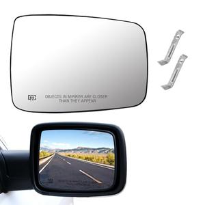 Passenger Right Side Heated Mirror Glass Compatible with 2009-2018 Dodge Ram Pick-Up 1500 2500 - Right Side Tow View Mirrors - Replace 68079362AA 68050298AA with Rear Holder and Backing Plate