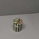 Novelty Ceramic Coffee Mug Designed to Look Like a Gift Box, 10oz Retro HandPainted Ceramic Travel Mug, Green & White Striped Design, Microwave & Dishwasher Safe, Perfect Present for Coffee Lovers