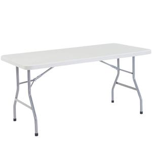 National Public Seating 30" x 60" Plastic Folding Table - Adjustable, Heavy-Duty, Portable, Indoor/Outdoor Table for Office, Camping, Events & Parties Scratch & Heat Resistant, Speckled Gray