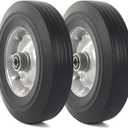 AR-PRO (2-Pack) 10" x 2.5" Flat Free Solid Rubber Replacement Tires - Flat-Free Tire and Wheel for Hand Trucks and Wheelbarrows with 5/8" Axles