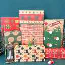 2 x Layninder Christmas Wrapping Paper, 8 Sheets Vintage Kraft Wrapping Paper w/Tags Stickers Rope, Xmas Paper w/Santa Reindeer Merry Christmas, Gift Paper for Holiday (27.6x19.7in, Folded)