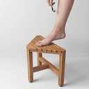 Asta Zini Solid Teak Shower/Bath/Spa Corner Foot Stool, Side Table, Fully Assembled, TB-014