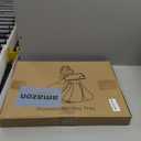 DILLMAN Serving Tray Large Black Wood Rectangle Food Tray Butler Tray Breakfast Tray with Handles (Large) (17.3" x 13.4" x 1.6")