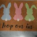 Ceenna Easter Bunny Doormat Coir Welcome Door Mat Easter Indoor Outdoor Decor Bunny Entrance Decoration Spring Colorful Non Slip Door Rugs for Front Easy Clean Entryway 29.5 x 17.7 Inch