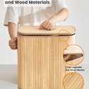 Bamboo Toilet Paper Storage Basket with Lid & Handle - 32L Large Capacity Handwoven Bathroom Organizer for 16 Rolls - Sturdy Stand Holder for Toilet Paper Organization, Natural (Medium)
