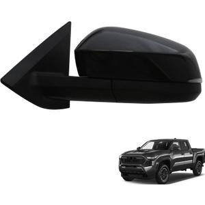 Side Mirror Door Mirror Fits for Toyota Tacoma 2024 2025 2026 Driver Side |Power Adjustable Glass | Heated Glass | Lamp | replace partslink TO1320463|-7 Wires Black (LH)