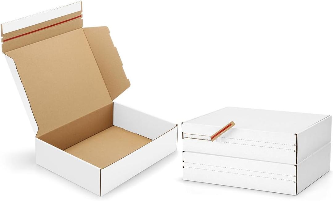Shipping-Boxes-12x9x3 Inches: 25 Pack-Self-Seal-Cardboard-Boxes-for-Packaging, White-Shipping-Boxes-for-Packing-Small-Business, Corrugated Box Mailers for Book Shoes Gift Mailing
