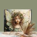 DIY Painting by Number for Beginner Blonde Curly Hair Girl Angle with Green Wings Paint by Numbers on Canvas Easy to Paint Artwork with Brushes and Paints for Home Decor 16x20inch (Frameless)