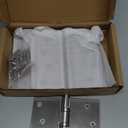 KOLET Ball Bearing Door Hinges, 4 x 4 Inches Door Hinges, Square Corner, Stainless Steel Hinges, Heavy Duty, Smooth and Non Removable Pin, Brushed Nickel, 3 Pack