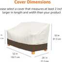 Amazon Basics 2 Seater Outdoor Couch Cover, Patio Furniture Cover, Waterproof, Anti-UV, Durable with Secure Straps, Protection for Loveseat, Beige/Tan