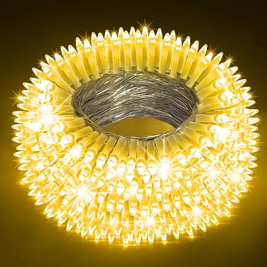 300LED String Lights - Indoor/Outdoor Use, 8 Modes, 100FT Fairy Lights, IP44 Waterproof for Xmas Patio Yard Fence Deck Balcony Garden Decor - Warm White