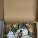 Ling's Moment Candle Holder Hoop Wreath Floral Centerpieces for Sweetheart Table, Head Table, Ceremony Reception Artificial Flowers Decorations (Set of 3, White)