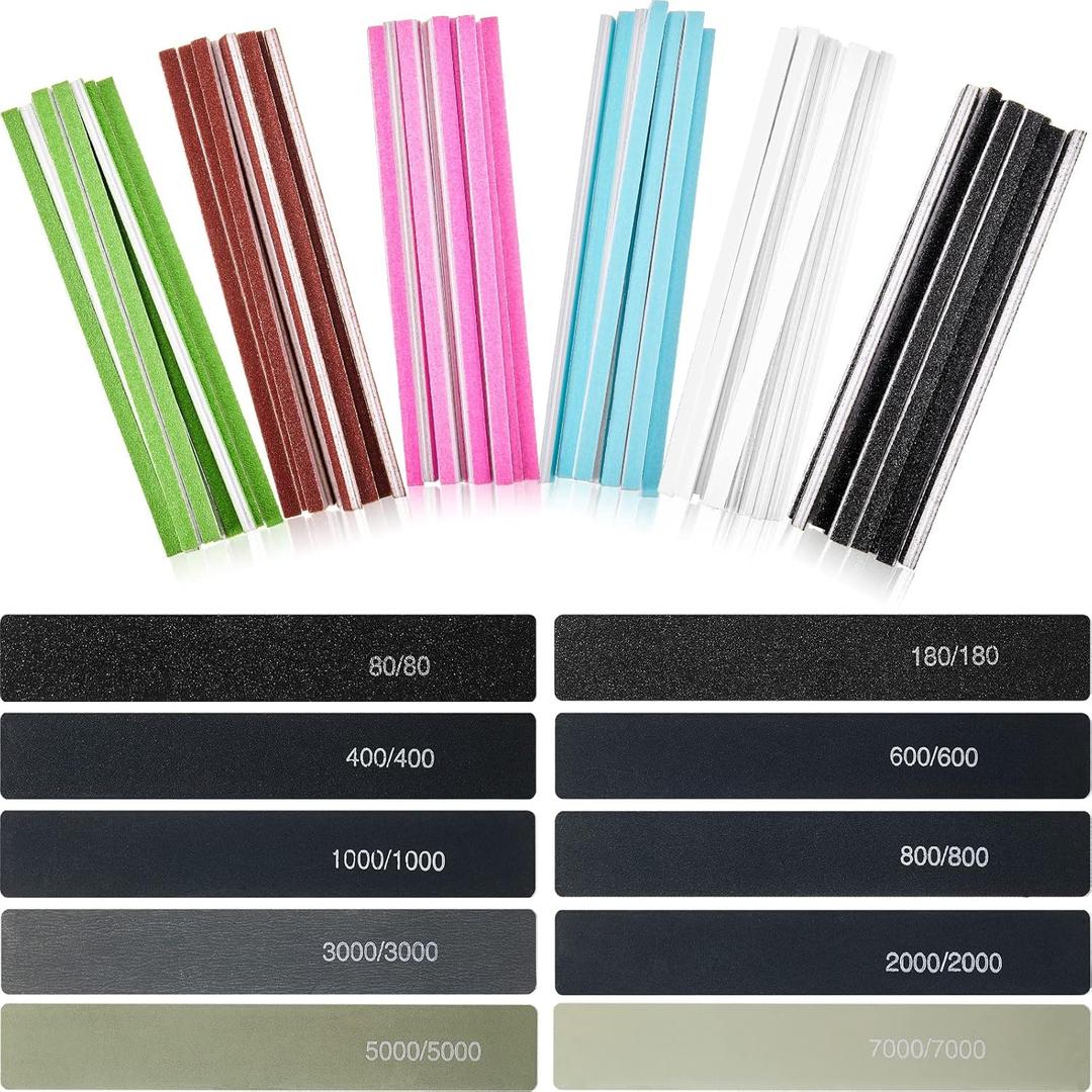 Honoson 70 Pcs Sanding Sticks Polishing Sticks Fine Sanding Twig Coded Abrasive Sand Twig for Plastic Model Assorted Metal and Wood Sand Tool Accessory for Craft (Low Grits Rating,Simple Style)
