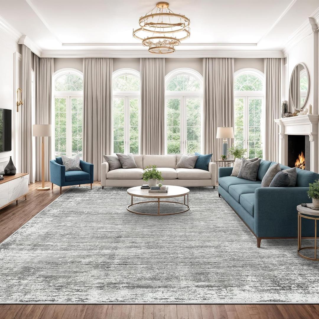 zesthome 10x12 Area Rugs - Large Modern Abstract Washable Rug, Low Pile Living Room Rug, Soft Anti-Skid Indoor Rugs, Non-Shedding Carpets for Bedroom Dining Living Farmhouse Nursery Home Office