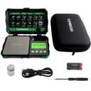 Pocket Scale, Dual Powered, Precision Gram Jewelry Scale with Zipper Case, Digital Small Coin Scale, Large Backlight Display, 500g x 0.01g, 6 Weighing Units,Cal Weight, USB Cable Included (Green)