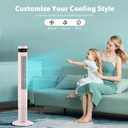 Antarctic Star Tower Fan Portable Floor Fans 85Oscillating Fan 43'' Quiet Cooling 12H Timer Remote Control Standing Bladeless Electric 3 Speeds Wind 3 Modes Bedroom Office(43 inch, Pink)