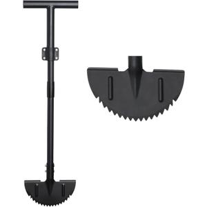 Edger Lawn Tool, Manual Garden Edger Long Handle 40-48 inch, Steel Hand Saw-Tooth Border Sidewalk Landscape Yard Grass Weed Half Moon Edger Shovel for Lawns