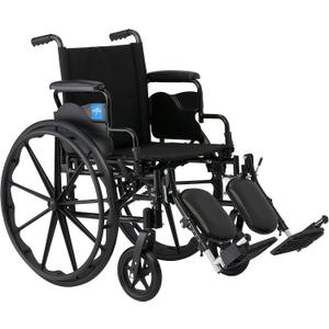 Medline Lightweight Wheelchair for Adults With Swing-Back, Desk-Length Arms, Elevating Leg Rests; 16"W x 16"D Seat