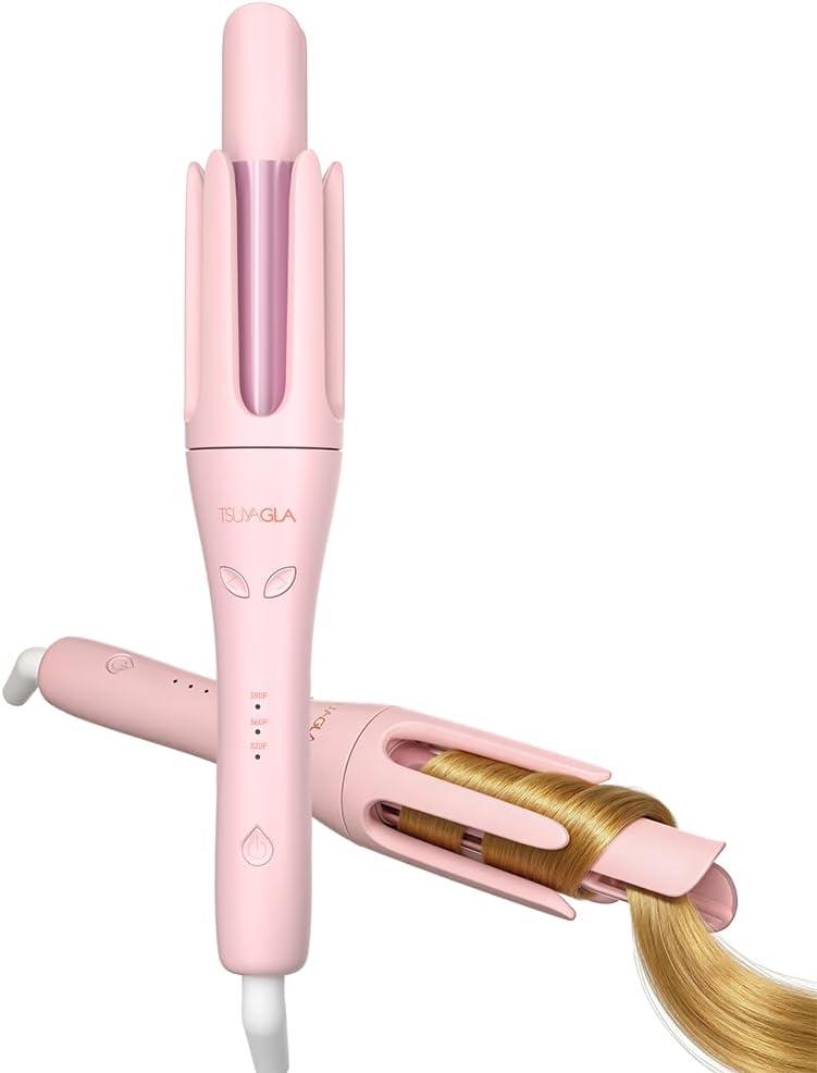 TSUYAGLA Automatic Curling Iron, 1 inch Hair Curler with 3 Temperatures, 10S Fast Heating, 2-Way Rotation, 30 Min Auto Shut-Off, 500 Million Ionic, Anti-Scald-Tangle for Hair Styling
