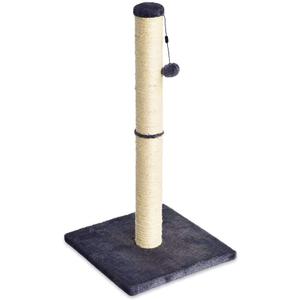 Amazon Basics Cat Scratching Post for Indoor Cats & Kittens, Medium (31.5"H), Cat Furniture with Dangling Ball Toy, Grey
