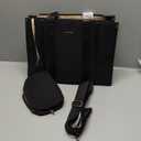 LOVEVOOK laptop bag for women 15.6 inch large Lightweight canvas work tote bags with Clutch Purse water resistant computer bags for laptops for women Business Office Travel college Casual, black