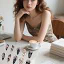 Gothic Press On Nails with Bow & Skull - Handmade Black Pink French Tip Fake Nails | Rhinestone Jelly Glue Reusable 3D Nails for Women (Black Pink, XS)