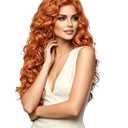 Rugelyss Long Wavy Wigs 28 Inches Natural Copper Fox Red Synthetic Kinky Curly Hair Wig for Women
