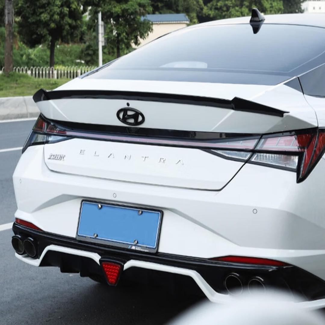 Trunk Lid Spoiler Wing Compatible with Hyundai Elantra 2021 2022 2023 Gloss Black M3 Style Trunk Spoiler Rear Wing