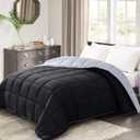 Homelike Moment Comforter King Size - Black Duvet Insert Down Alternative Bed King Comforter, Lightweight Bedding Comforters Quilted Soft All Season Reversible Black/Light Grey