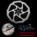 Farbetter Bike Disc Brake Kit, Including Front and Rear Caliper, 160mm Rotor, Mechanic Tool-Free Pad Adjuster for Mountain Bike, Road Cycling, Fixed Gear Bike, MTB, BMX (Black)