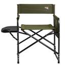 GLACIERS EDGE Ridge Aluminum Camping Directors Chair with Side Table Pocket, Portable Folding Chair, Heavy Duty Lawn Chair for Fishing Trip Picnic Concert Outdoor 400lbs, Green