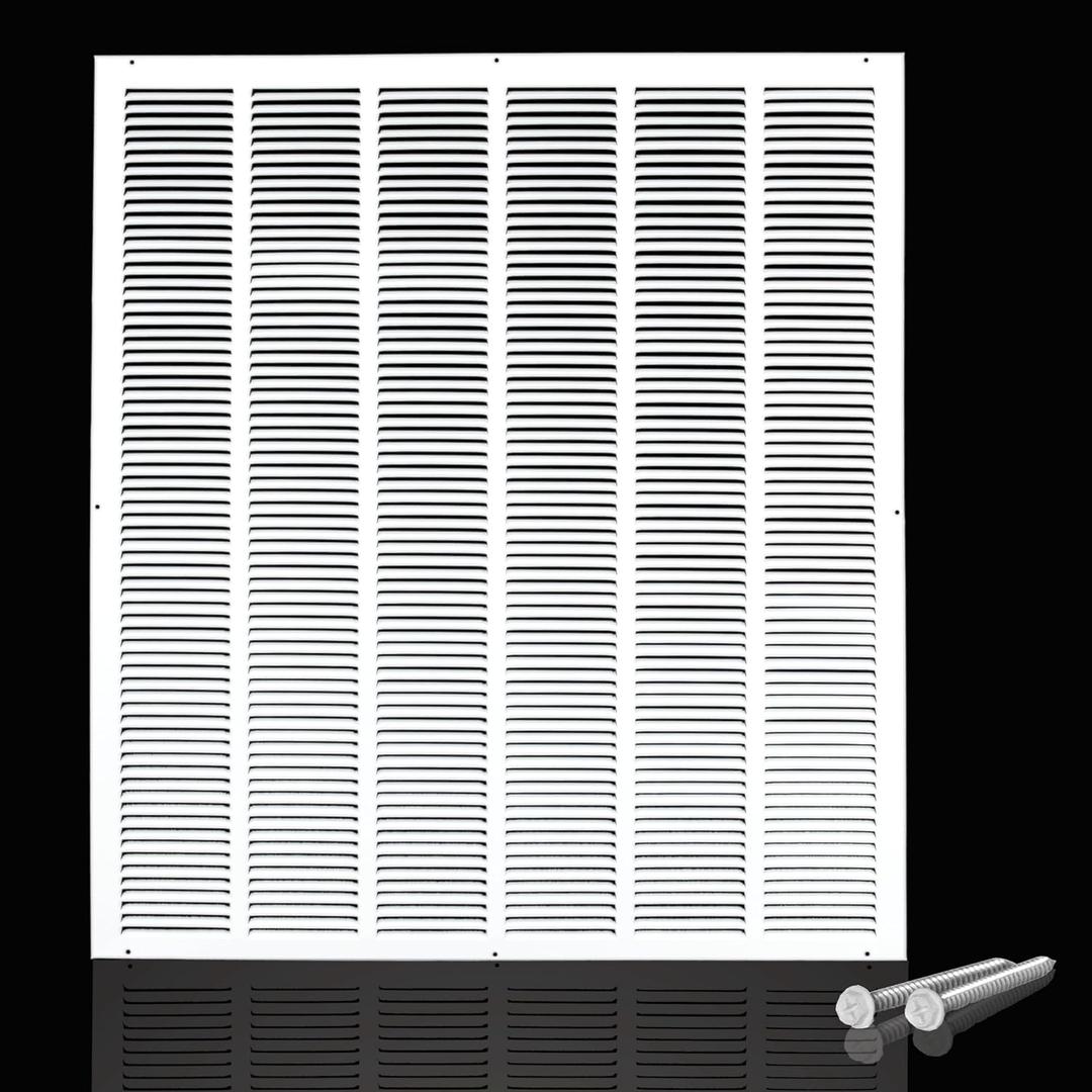 Engera Return Air Grille - Sidewall and Ceiling - HVAC Vent Duct Cover Diffuser - White 20" x 20" [Outer Dims: 21.75w X 21.75"h]