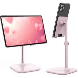 Doboli Cell Phone Stand, Phone Stand for Desk, Phone Holder Stand Compatible with iPhone and All Mobile Phones Tablet, Gifts for Adults Women Men Mom Wife, Pink (rose gold pink)