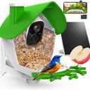 birdsnap P33 - Smart Bird Feeder with Camera Solar Powered, 2K Video Bird Camera Feeder Live with 32GB Card, AI Identify Feather Species, Auto Record in Backyard, Ideal Gift for Birds Lover (Green)
