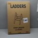 GameGem 2 Step Ladder, Aluminum Folding 2 Step Stool with Anti-Slip Sturdy and Wide Pedal, Lightweight Portable Stepladder for Home and Kitchen Use Space Saving, Cream White, 330 lbs