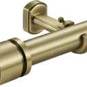 1 1/8 Inch Diameter Curtain Rods 36 to 72 Inches(3-6ft), Telescoping Heavy Duty Large Drapery Rod with Adjustable Aluminum Alloy Bracket, Solid End Caps for Windows Patio Decoration, Antique Bronze