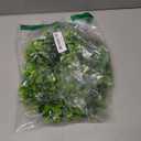 Artificial Green Leaves Wreath - 11 inch Artificial Boxwood Wreaths with White Flower for Window Wall Wedding Decor,1Pack