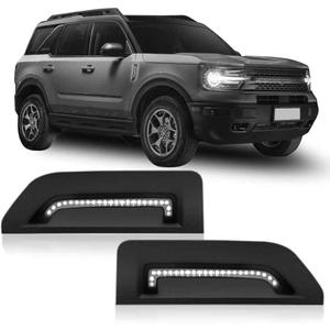 DZG LED Side Marker Accessories Turn Signal Lights Compatible with Bronco Sport Base Big Bend Outer Banks Badlands First Edition Heritage 2024 2023 2022 2021, Dual Colors, Pack of 2 (Amber & White)