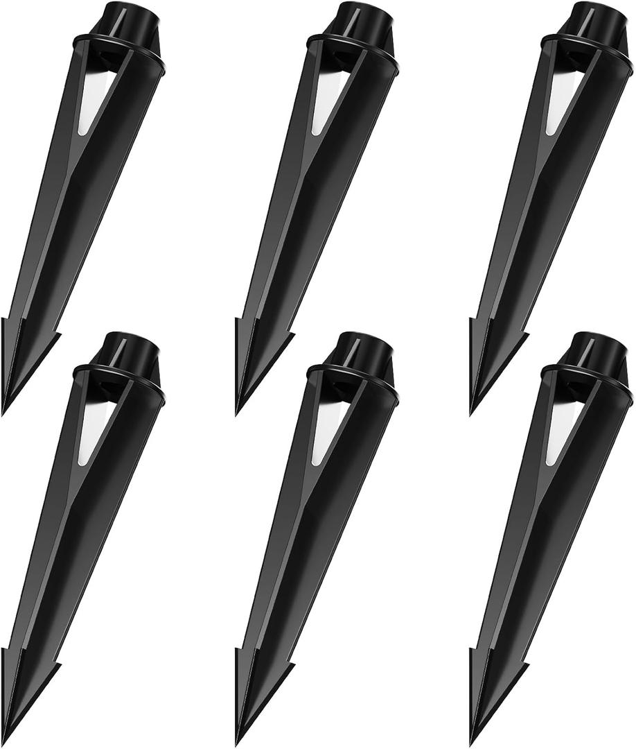 Cheopha Landscape Light Stakes 1/2 NPT Female Thread (0.84'' Hole Diameter) ABS Ground Spike 8.48" Length, Corrosion Resistant for Outdoor Landscape Lighting Ground Stake Replacements Pack of 6