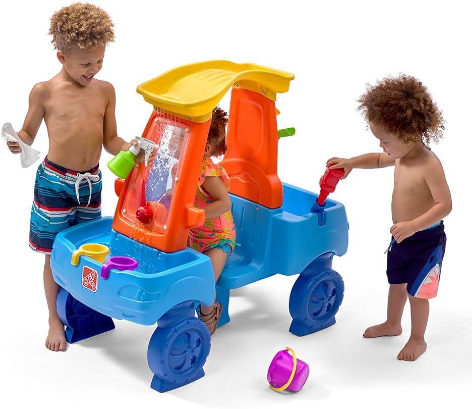 Step2 Car Wash Splash Center, Kids Water Table & Pretend Play Car, Activity Sensory Playset, Summer Outdoor Toys, 13 Piece Water Toy Accessories, For Toddlers 3+ Years Old