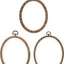 PATIKIL 4, 6, 7inch Embroidery Hoops Set, 3 Pieces Imitated Wood Octagonal Frame Cross Stitch Hoop Ring for Embroidery Art Craft Sewing Ornaments Hanging Decoration