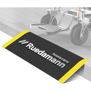 Ruedamann Threshold Ramp for Doorways, 32" W x 12" L, Anti-Slip Wheelchair Ramps for Home Steps, Sturdy Aluminum Handicap Ramps for Wheelchair, Scooter, Strollers, Cart, Walkers, Pets