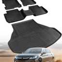 All-Weather Floor Mats for Honda Accord 2013-2017 (Only for Sedan) Custom Fit Black Rubber Car Liners, Waterproof Vehicle Accessories for Front & Rear, Heavy Duty Interior Protection